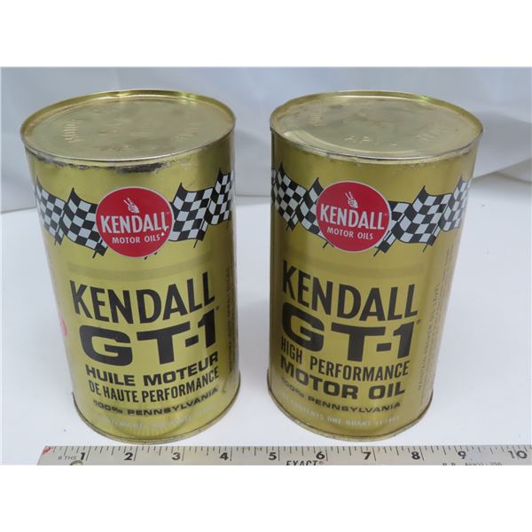 2 Kendall Motor Oils GT-1 Racing Oil - 1 quart Tin = Full