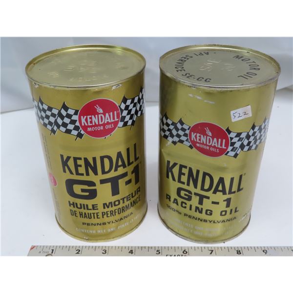 2 Kendall Motor Oils GT-1 Racing Oil - 1 quart Tin = Full