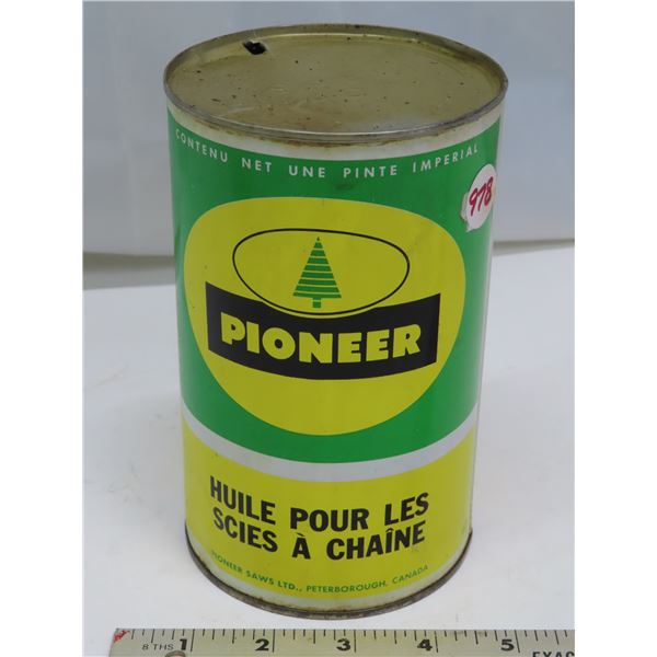 Pioneer Chain Saw engine oil tin - 1 Imperial quart