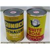 Image 1 : Sunoco Dynalube motor oil 1 US quart Tin & White Rose Motor Oil 1 US quart Tin -re-wraps
