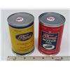 Image 1 : 2x Ford 1 US quart tins - automobile oil for ford cars, Motor oil - rewraps