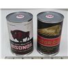 Image 1 : Bisonoil motor oil 5.27 FL. OZ. tin & Indian Motorcycle motor oil 10 FL. OZ. tin - rewraps