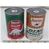 Image 1 : 2x Sinclair 1 US. Quart tins (Opaline Motor oil, Dino Dinolene Motor Oil) - Rewrap