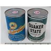 Image 1 : 2x Tins 10 FL. OZ. - Lubrigas & Quaker State Motor oil - rewraps