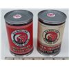 Image 1 : 2x Red Indian Motor Oil 5.27 FL. OZ. Tins - Rewraps