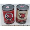 Image 1 : 2x Red Indian Motor Oil 5.27 FL. OZ. Tins - Rewraps