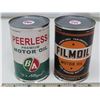 Image 1 : Peerless 5.27 FL. OZ. motor oil Tin, Filmoil Motor oil 10 FL. OZ. Tin - rewraps