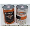 Image 1 : 2x Harley-Davidson motor oil 1 US quart tins (Genuine Motor Cycles Oil, 4 Cycle Motor Oil SAE 40) -