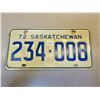 Image 1 : 1972 Sask license plates