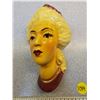 Image 6 : vintage 7" chalkware man and woman head wall plaque (some chips) Victorian