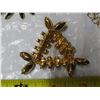 Image 7 : Lot of Gold colored jewelry with green rhinestones