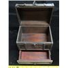 Image 4 : Wooden chest jewelry box with 2 costume jewelry rings