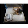 Image 6 : Wooden chest jewelry box with 2 costume jewelry rings
