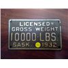Image 1 : 1932  Sask Plate 10 000 lbs