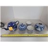 Image 1 : lot of blue & white dishes - teacups, teapot, etc
