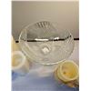 Image 3 : Large pedestal glass bowl, battery op. candles
