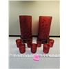 Image 1 : Matching tealight/votive holders, red velvety detail