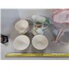 Image 3 : doll on stand + 4 bowls and pitcher