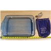 Anchor Hocking lasagna Dish + Crown Royal P.E.I NewBrunswick bag with mini bottle