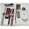 Image 1 : Lot of 4 Watches, Knick Knacks and Jewellery