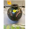 Image 2 : Three glass vases, display pieces 6 mini green melon candles, green pottery style vase