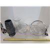 Image 1 : 2 glass vases + 2 glass bowls (one needs foot reglued)