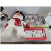 Image 1 : Christmas globes, tray & snowman