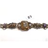Image 3 : Fine early 1920's/30's Cameo bracelet, marked sterling - Garnet & Amethyst