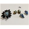 Image 1 : Crystal brooch and earrings, vintage design