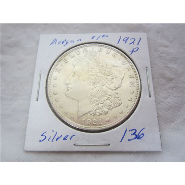 Morgan Silver Dollar 1921 P