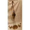Image 1 : Brass crane 33", two small geese