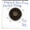 Image 2 : ENGLAND ONE Penny MODEL TOKEN