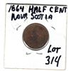 Image 2 : 1864 NOVA SCOTIA HALF CENT COIN