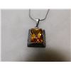 Image 2 : MD28V MEX ND13N 925 NECK LACE WITH ORANGE STONE STERLING PENDANT