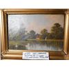 Image 2 : 1850’S F LYNNE LANDSCAPE PAINTING IN PLASTER/WOOD FRAME