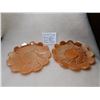 Image 1 : 2 PEACH LUSTER FIRE KING 6 ½” LOTUS FLOWER SAUCERS