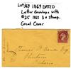 Image 1 : SCARCE 1869 ENVELOPE WITH 1868 3 CENT STAMP ON COVER