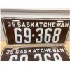 Image 2 : 1935 Sask Licence plates Pair  Excellent condition