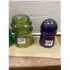 Image 2 : Lot of 6 Insulators 1 purple and rare greenish/yellow has chips Whitall Tatum #2
