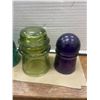 Image 5 : Lot of 6 Insulators 1 purple and rare greenish/yellow has chips Whitall Tatum #2