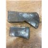 Image 4 : Axe and hatchet heads - Hatchet, stamped lion head, 3" blade & Axe, Tomahawk style, 4 1/4" blade