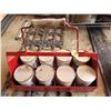 Image 1 : Oil Qt. Carry rack with 8 full halvoline liters - red