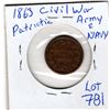 Image 1 : 1863 ARMY & NAVY CIVIL WAR PATRIOTIC COPPER COIN