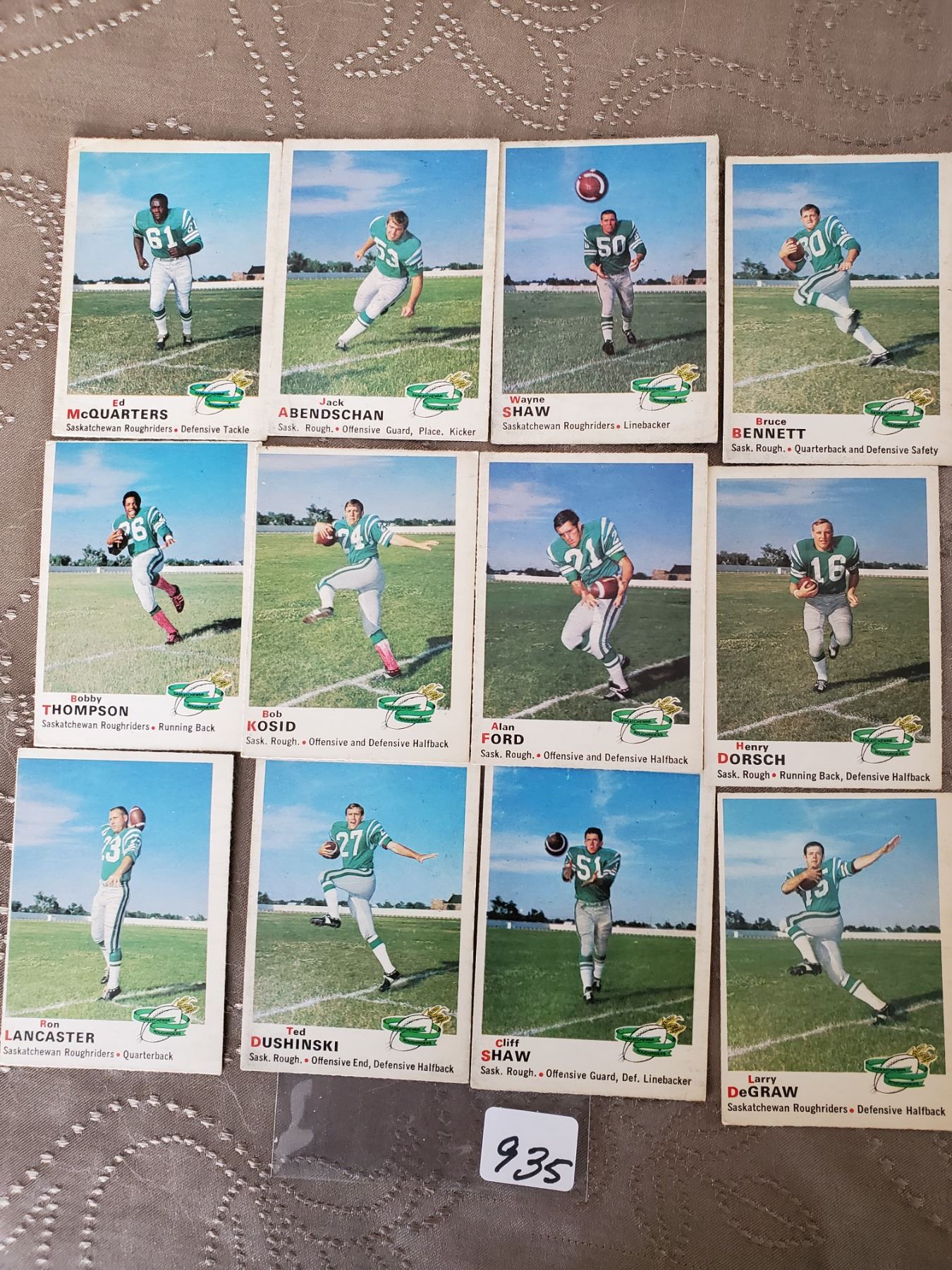 Old Saskatchewan Rough Rider Lot of 12 Saskatchewan RoughRiders circa 1970 inc Ron Lancaster ...