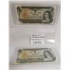 Image 1 : 1973 (Set of 2) $1 Replacement bills