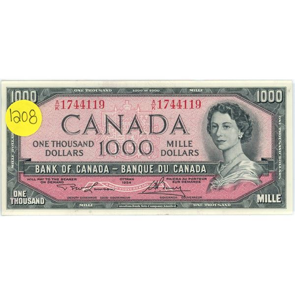 1000 00 Note 1954 Canada $1000.00 ONE THOUSAND dollar bill (Third of Five in ...