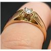 Image 2 : 14KT yellow gold solitaire diamond ring. Round brilliant cut diamond .12 CT 3.4 grams - appraised at