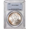 Image 1 : 1887 $1 Morgan Silver Dollar Coin PCGS MS65