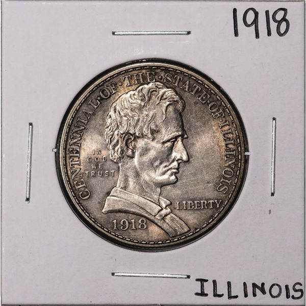 1918 Lincoln Illinois Centennial Commemorative Half Dollar Coin