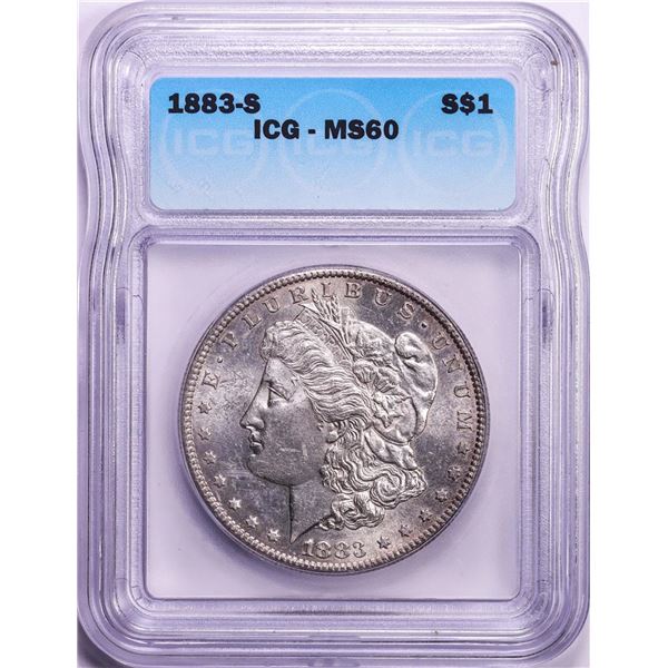 1883-S $1 Morgan Silver Dollar Coin ICG MS60
